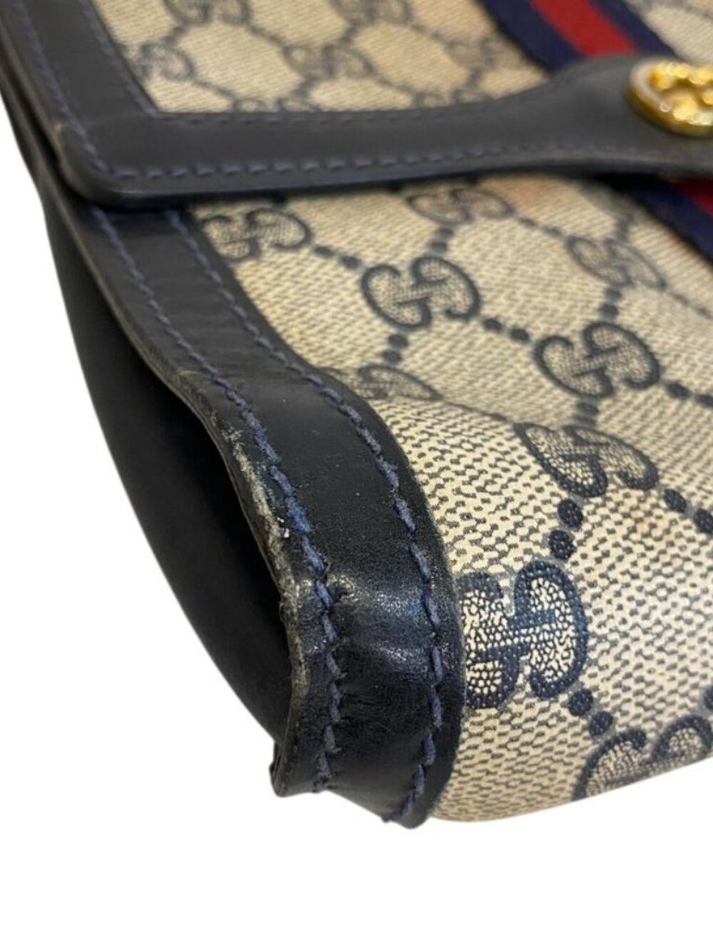 Gucci Vintage Vanity Makeup Pouch Second GG Pattern Sherry - Picture 3 of 8